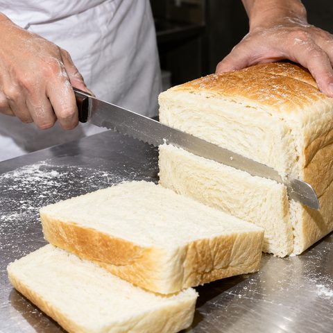 Slicing milk bread for Bread Head