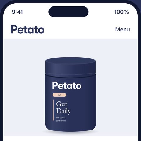 Petato product page on a phone