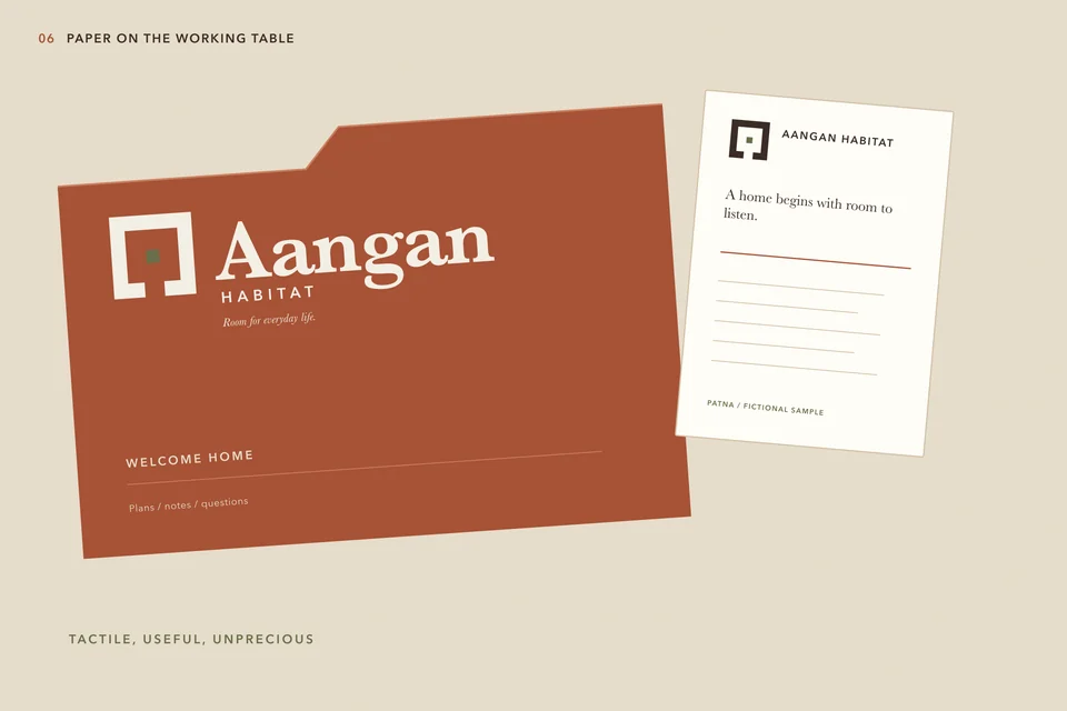 Stationery folder and letterhead