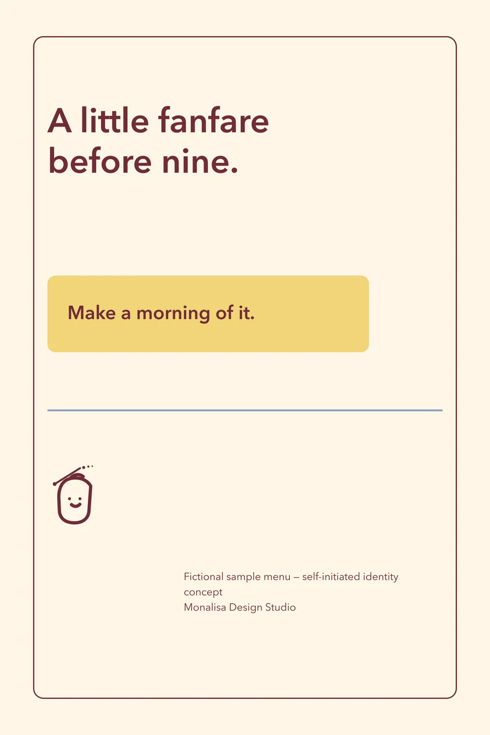 Butter Parade: menu back. Vector identity and application artwork.