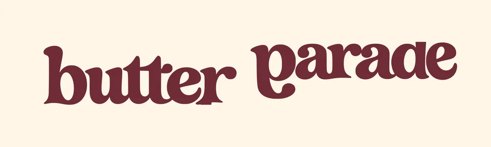 Butter Parade: lockup compact. Vector identity and application artwork.