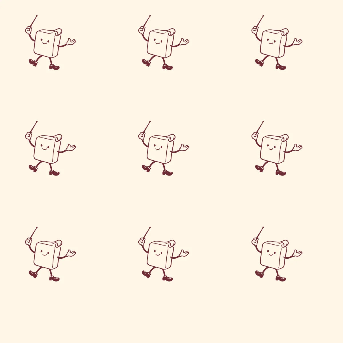 Butter Parade: pattern conductor. Vector identity and application artwork.
