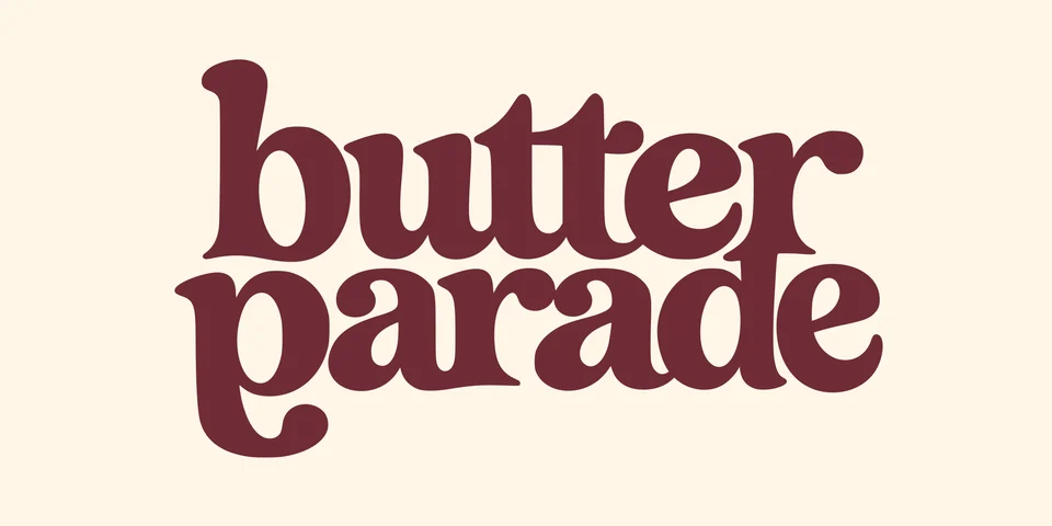 Butter Parade: wordmark primary. Vector identity and application artwork.