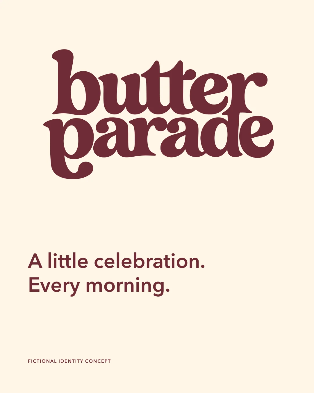 Cherry Butter Parade wordmark on Paper with the line A little celebration. Every morning.