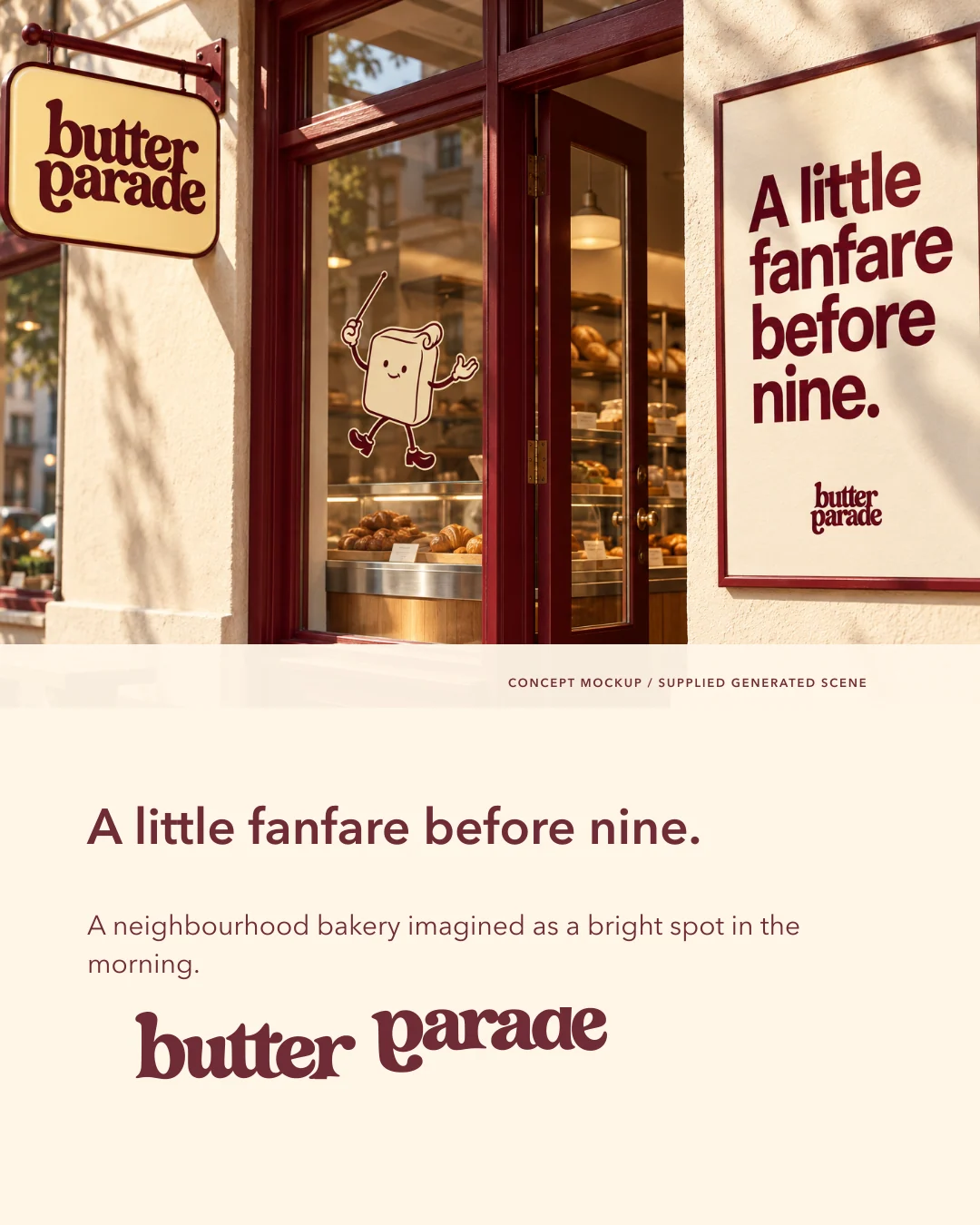 Concept storefront crop and the line A little fanfare before nine.