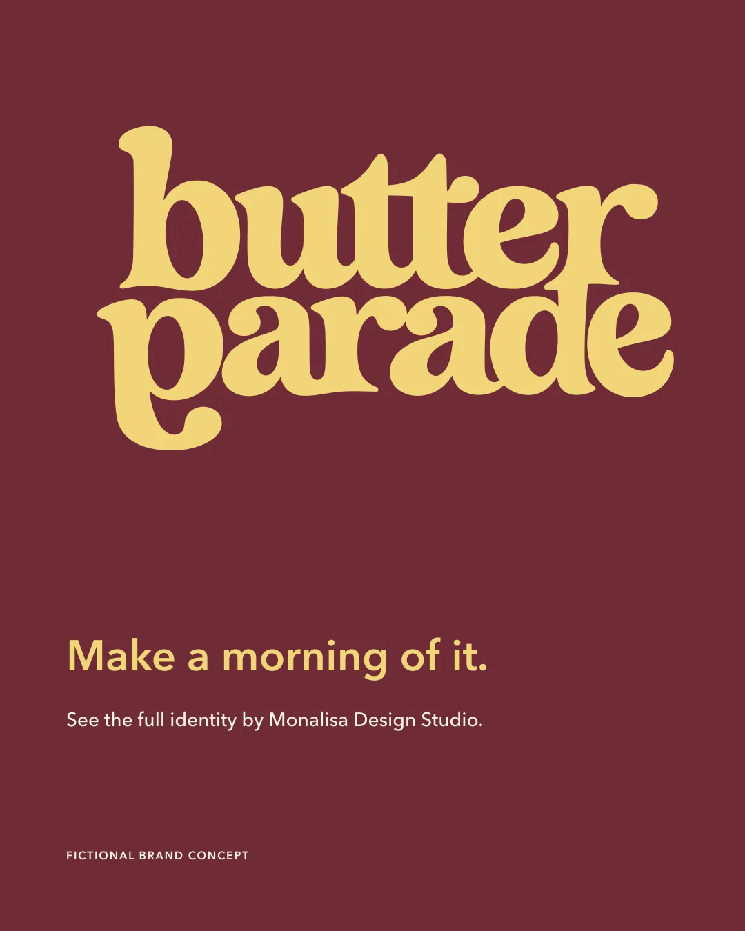 Reverse Butter Parade wordmark on Cherry with Make a morning of it.