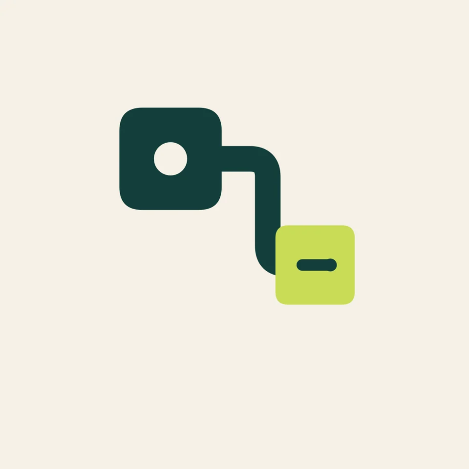 Dayline Diagnostics Signal Path symbol, moving from source dot through a routed channel to a clear endpoint.