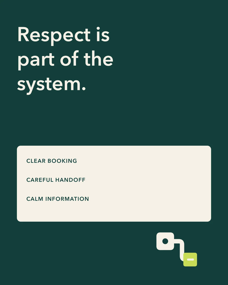 Dayline Diagnostics social portrait stating that respect is part of the system.