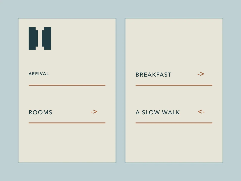 Interval House: arrival wayfinding. Vector identity and application artwork.