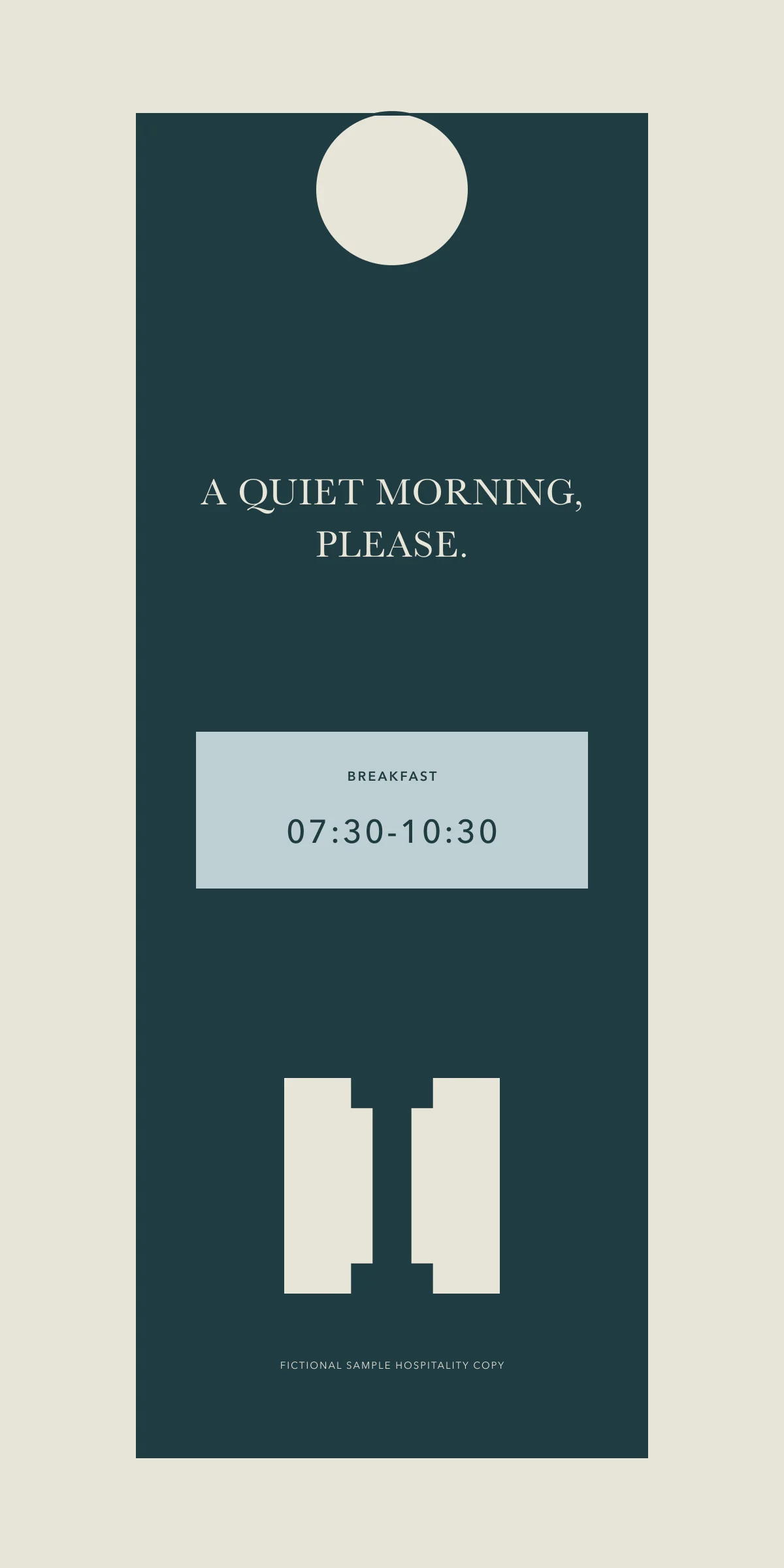 Interval House: door hanger back. Vector identity and application artwork.