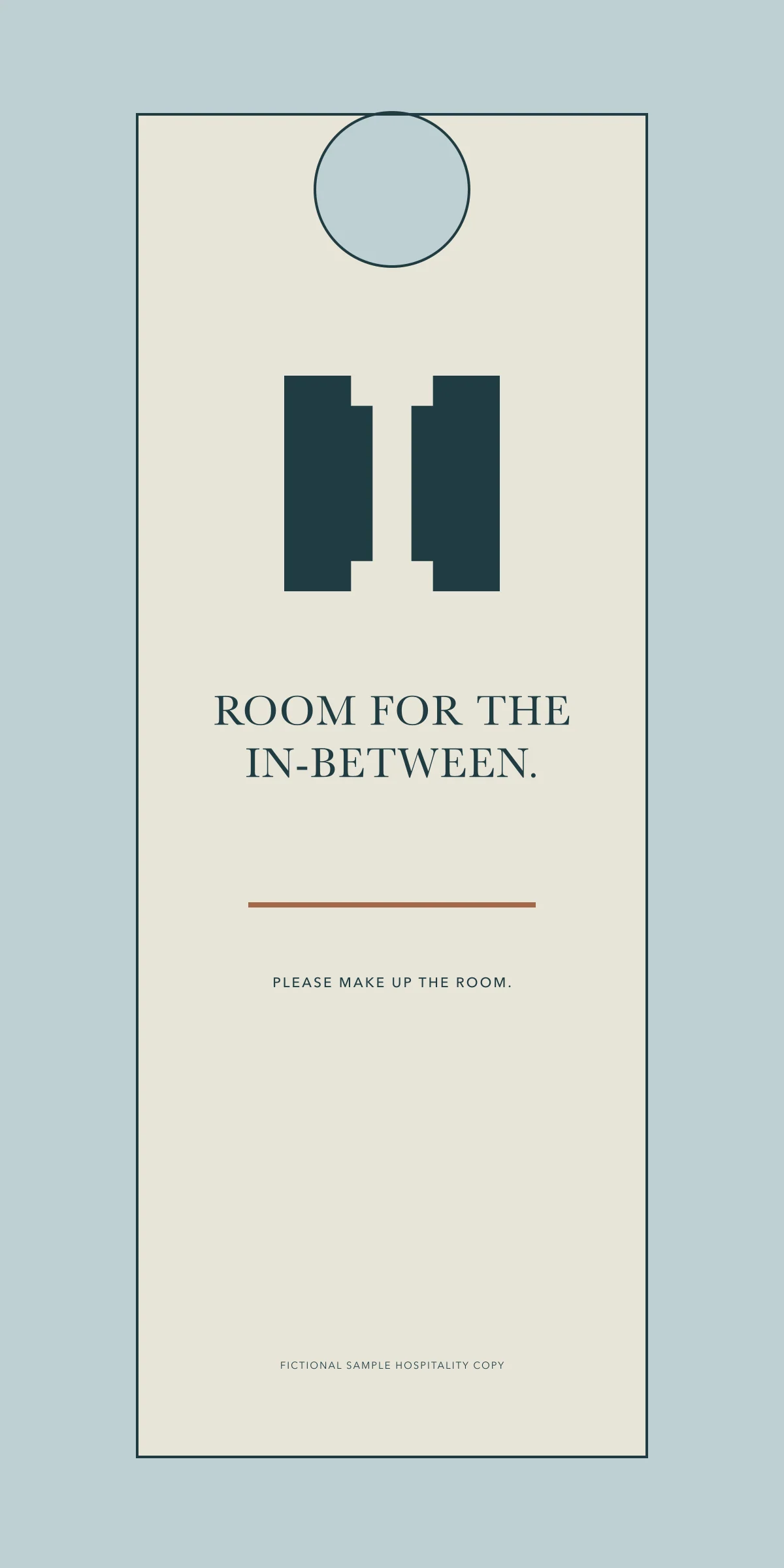 Interval House: door hanger front. Vector identity and application artwork.