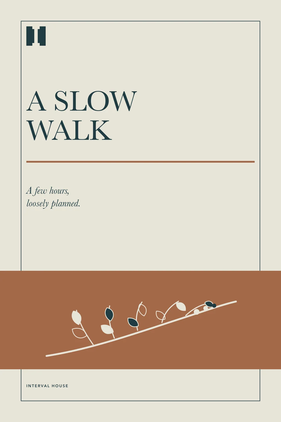 Interval House: neighbourhood guide cover. Vector identity and application artwork.