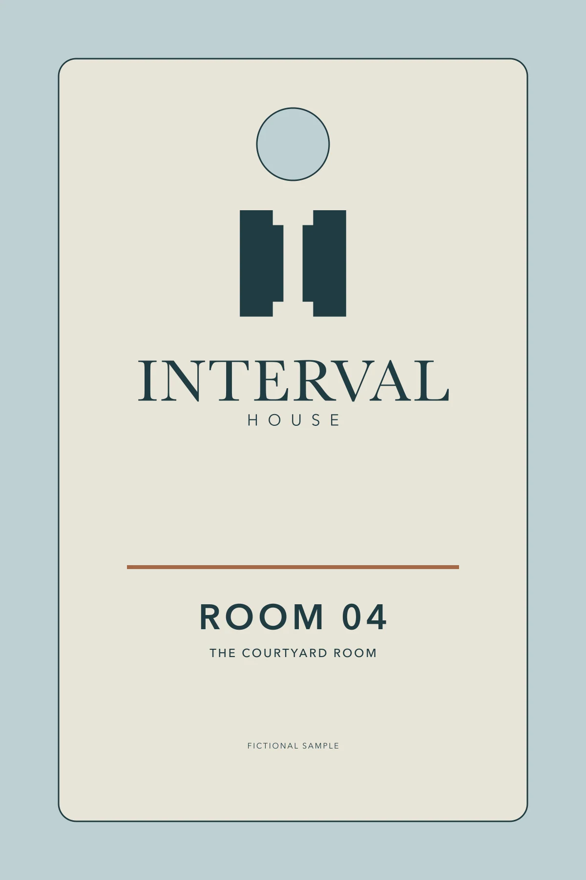 Interval House: room key front. Vector identity and application artwork.