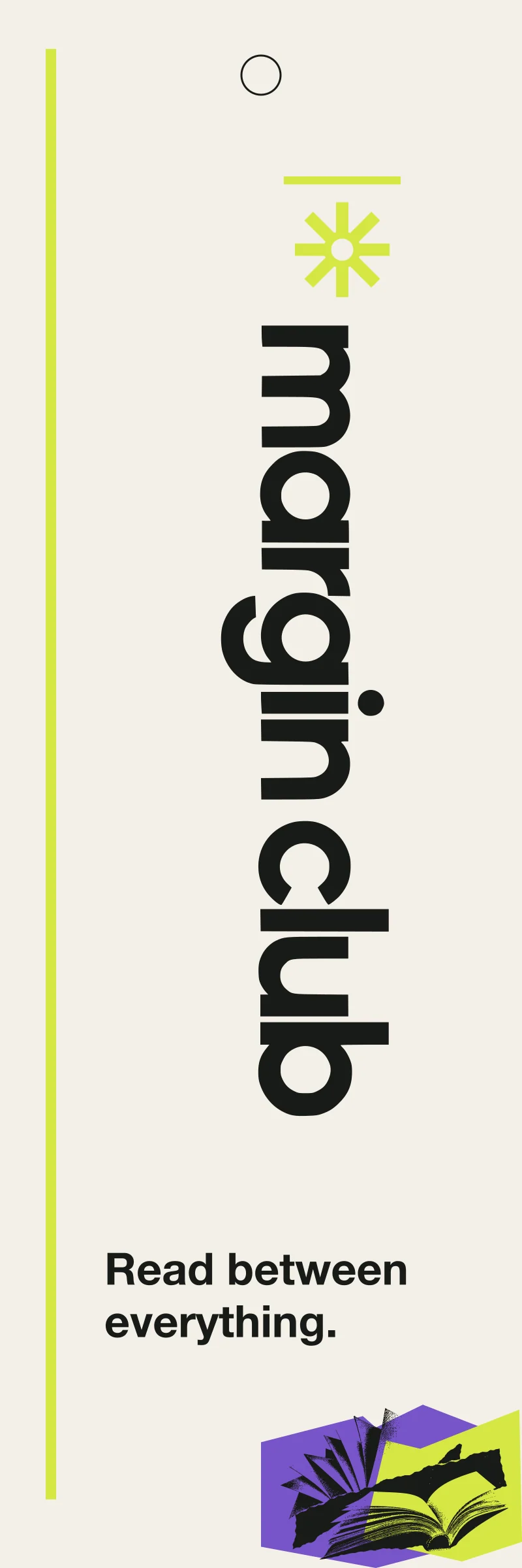 Margin Club: bookmark front. Vector identity and application artwork.