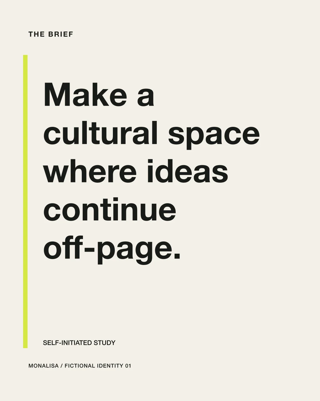 Margin Club brief about making a cultural space where ideas continue off-page.