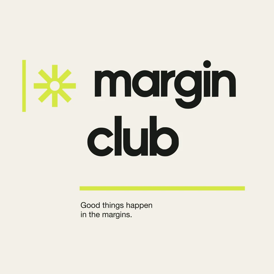 Margin Club: lockup stacked. Vector identity and application artwork.