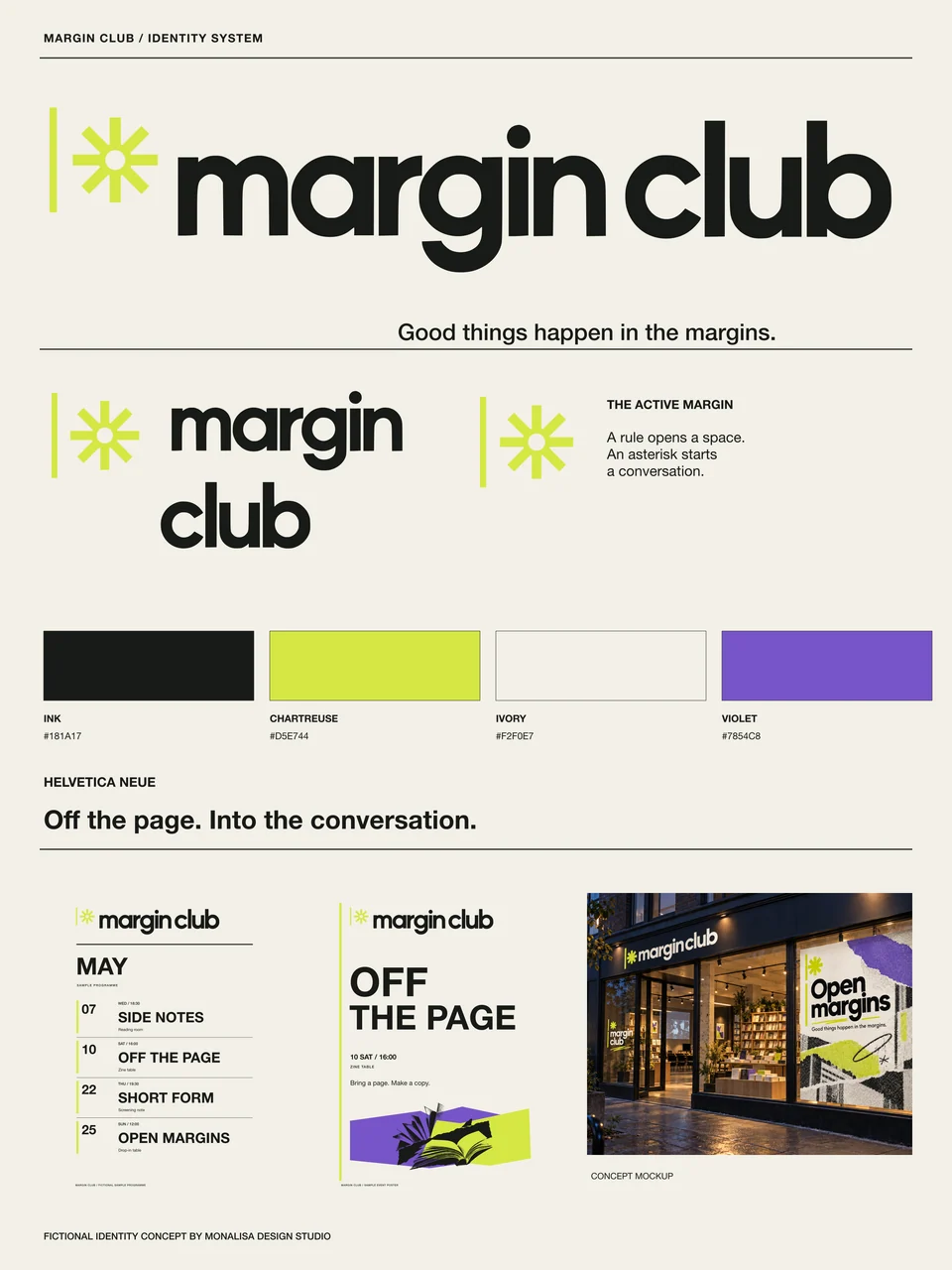 Margin Club: overview board. Brand artwork incorporating AI-generated concept imagery.