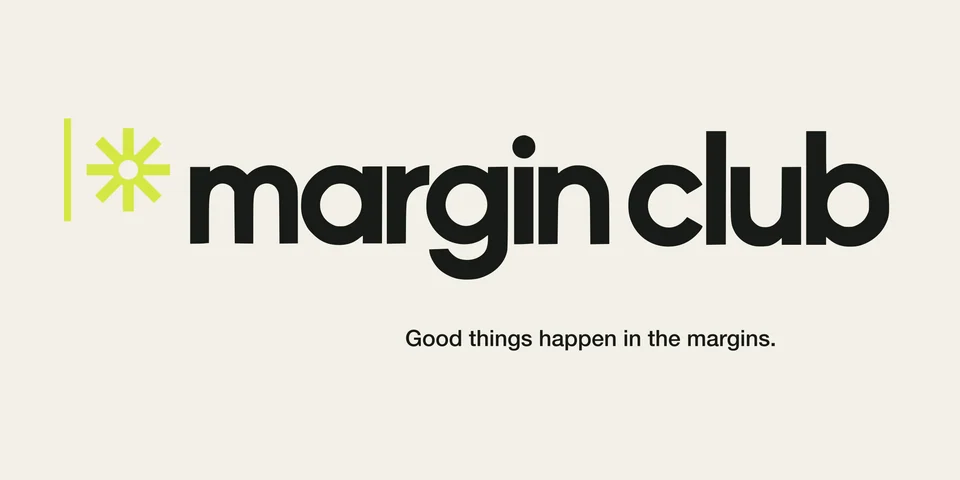Margin Club: wordmark primary. Vector identity and application artwork.