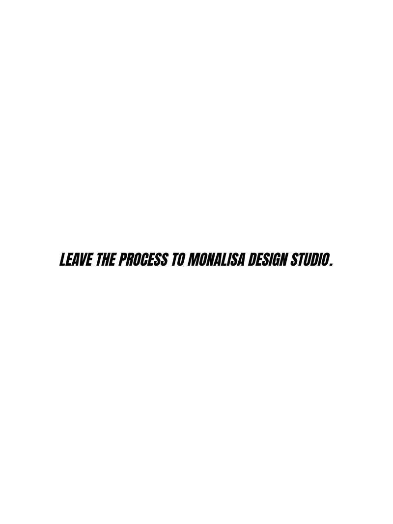 Source presentation card reading Leave the process to Monalisa Design Studio.
