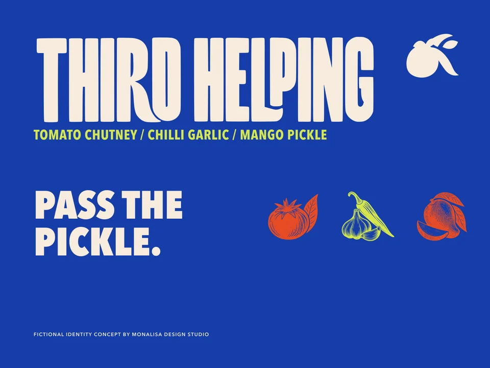 Third Helping: recipe card back. Vector identity and application artwork.