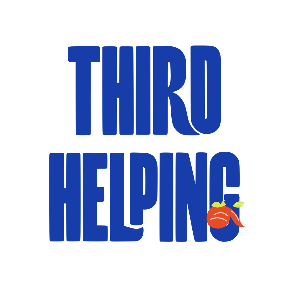 Third Helping: lockup stacked. Vector identity and application artwork.